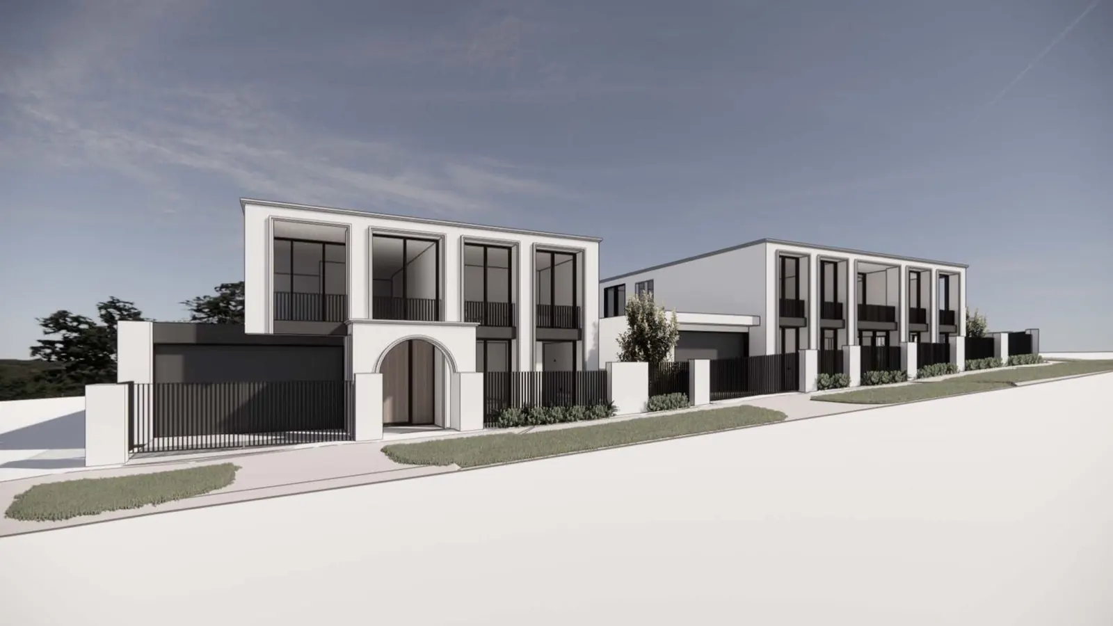 Enclave Architects' render of the two new homes at 23 Edith St